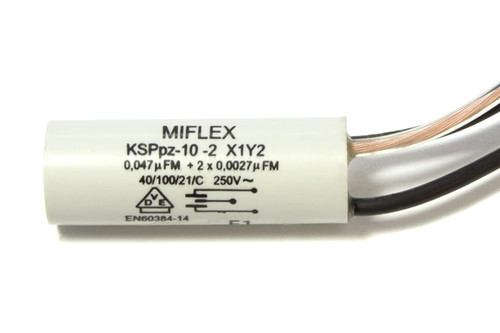 Кондензатор RLC филтър 0,47 μF+2X0,0027 μF Ф13X35mm