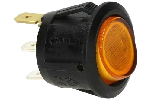 Ключ кръгъл светещ 1-полюсен оранжев 10A 250V