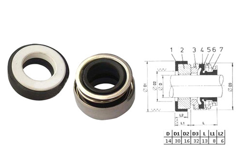 Механичен уплътнител фибър H-14mm