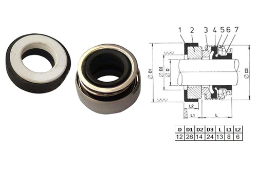 Механичен уплътнител фибър H-12mm